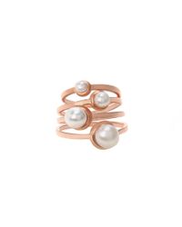 Eddie Borgo | Pink Rose Gold Stackable Pearl Ring Set | Lyst