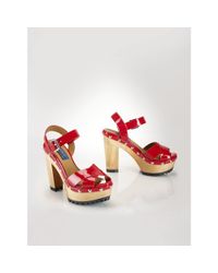 Polo Ralph Lauren | Red Patent Leather Lacie Sandal | Lyst