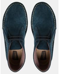 dark blue desert clarks