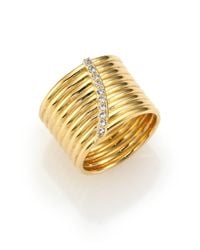 Elizabeth and James | Metallic Vago White Topaz Cigar Band Ring | Lyst