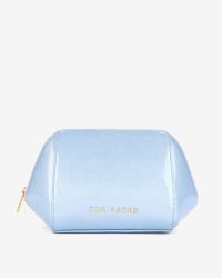 Ted Baker Blue Small Patent Crosshatch Wash Bag
