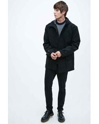 Fred Perry Wool Duffle Coat in Black for Men - Lyst