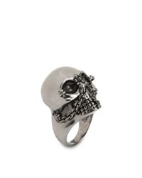 Alexander McQueen | Metallic Chain Skull Ring for Men | Lyst