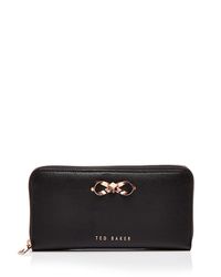 Ted Baker | Black Freesia Zip Around Matinee Wallet | Lyst