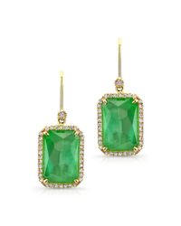 Anne Sisteron - 14kt Yellow Gold Mint Green Tourmaline Diamond Earrings - Lyst