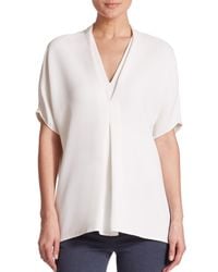 Vince | White Draped Crepe Top | Lyst
