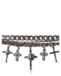 Emanuele Bicocchi | Metallic Sterling Silver Cross Charm Bracelet for Men | Lyst