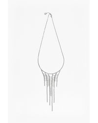 French Connection Metallic Laddered Fringe Necklace