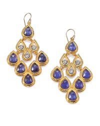 Alexis Bittar | Blue Elements Maldivian Sodalite White Quartz Scalloped Chandelier Earrings | Lyst