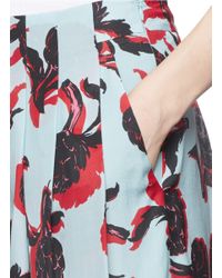 See By Chloé Multicolor Artichoke Print Pleat Wide Leg Skort