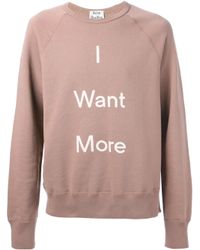 pink acne sweatshirt studios want