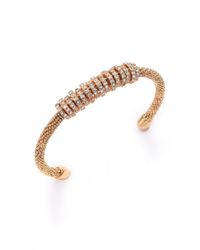ABS By Allen Schwartz | Metallic Bitter Not Sweet Pavé Chain-Wrap Cuff Bracelet/Goldtone | Lyst