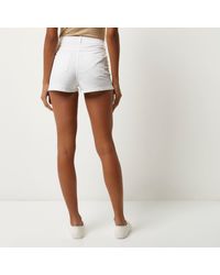 river island white shorts