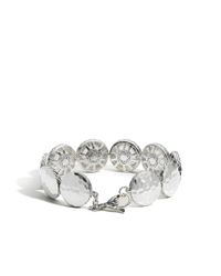 John Hardy | White Dot Link 12mm Bracelet In Hammered Silver With Gemstone | Lyst