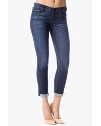 7 For All Mankind - Blue The Skinny Crop & Roll In Nouveau New York Dark - Lyst