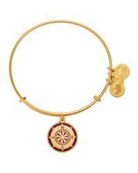 ALEX AND ANI | Gold Compass Color Infusion Expandable Wire Bangle | Lyst