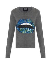 Markus Lupfer | Gray Lips Sequins Cardigan | Lyst