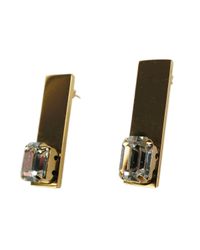 Alyssa Norton | Metallic Gold Plated Rhinestone Earrings | Lyst