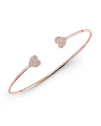 Anne Sisteron - Pink 14kt Rose Gold Diamond Large Heart Cuff - Lyst
