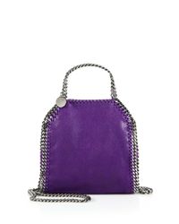 Stella McCartney | Silver Falabella Tiny Metallic Faux Suede Tote | Lyst