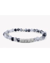 Tateossian | Disc Round Black Rutilated Quartz Beaded Bracelet With Silver Spacer Discs for Men | Lyst