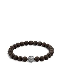 John Hardy | Black Classic Chain Bead Bracelet With Volcanic | Lyst