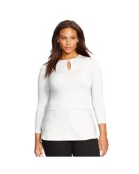 Ralph Lauren | White Keyhole Jersey Top | Lyst