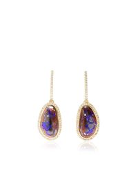 Kimberly Mcdonald | Purple One Of A Kind Yowah Opal and Diamond On Diamond Earrings | Lyst