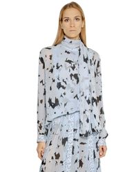 Proenza Schouler Purple Feather Print Blouse