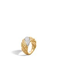 John Hardy | Metallic Classic Chain Flat Twisted Chain Ring | Lyst