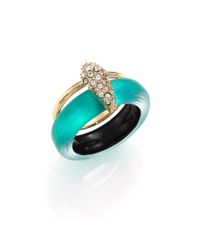 Alexis Bittar | Metallic Lakana Lucite & Crystal Double-band Ring | Lyst