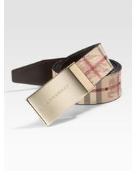 Burberry | Natural Sloane Checked Belt for Men | Lyst