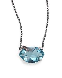 Alexis Bittar Fine | Sky Marquis Blue Quartz, White Sapphire & Sterling Silver Small Pendant Necklace | Lyst
