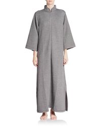 Natori | Gray Long Zip Caftan | Lyst