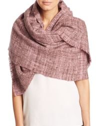 Bajra | Pink Handspun Herringbone Merino Wool Shawl | Lyst