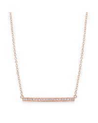 Anne Sisteron - Pink 14kt Rose Gold Diamond Bar Necklace - Lyst
