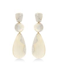 Kara Ross | White 18k Gold Moonstone and Diamond Hydra Triple Drop Earrings | Lyst