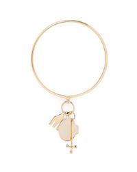 Chloé | Metallic 'harlow' Mix Charm Brass Bangle | Lyst