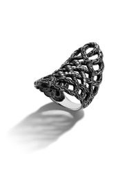 John Hardy | Black Ruthenium Plating Large Saddle Ring | Lyst