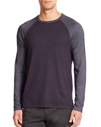 Saks Fifth Avenue | Blue Raglan-sleeve Crewneck Tee for Men | Lyst