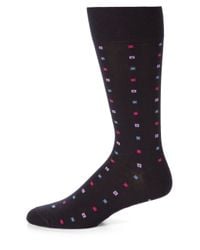 Saks Fifth Avenue | Blue Printed Cotton-blend Dress Socks for Men | Lyst