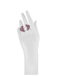 Bernard Delettrez | Metallic Carnivorous Flower W/sapphires And Amethysts Gold Pave Ring | Lyst