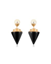 Vita Fede - Metallic Double Titan Stone Pearl Earrings W/akoya Pearls - Lyst