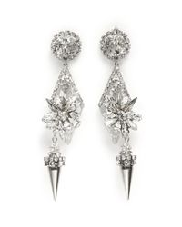 Erickson Beamon | Metallic Spiked Floral Drop Earrings | Lyst