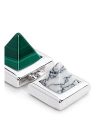 Eddie Borgo | Green Gemstone Pyramid Drop Earrings | Lyst