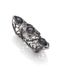 Stephen Webster | Metallic Grey Cat'S Eye Doublet & Sterling Silver Knuckle Ring | Lyst