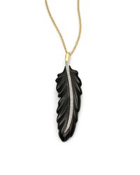 Ippolita | Black Onyx, Diamond & 18k Yellow Gold Feather Charm | Lyst
