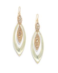 Alexis Bittar | White Vert D'Eau Lucite & Crystal Marquis Drop Earrings | Lyst