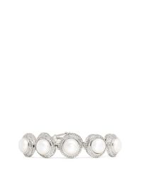 Eddie Borgo | Metallic Crystal Pavé Pearl Cabochon Bracelet | Lyst