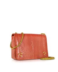Jérôme Dreyfuss Orange Eliot Brick Elaphe & Leather Crossbody Bag